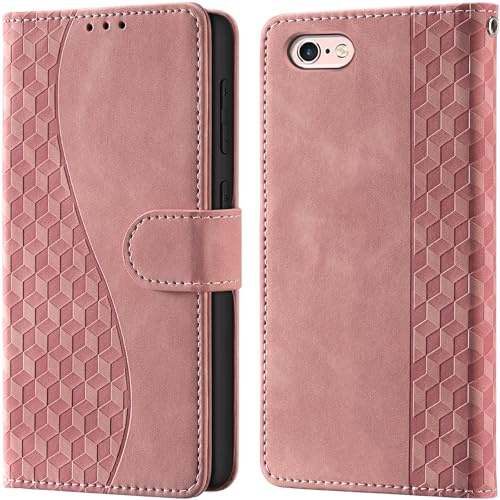 Wallet Flip Case for iPhone 6 / iPhone 6s Leather Pink | RFID Blocking, 3 Card Slots & 1 Cash Pocket, Magnetic Closure, Kickstand, PU Leather Flip Cover for iPhone 6 / 6s