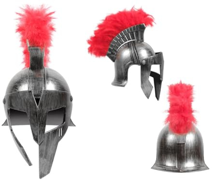 Antiker Römer Sparta Krieger Helm – Gladiator & Spartacus Kostüm Accessoire in Metalloptik – römischer Krieger für Karneval, Fasching, LARP, Cosplay & Theater – Unisex Kopfbedeckung für Erwachsene