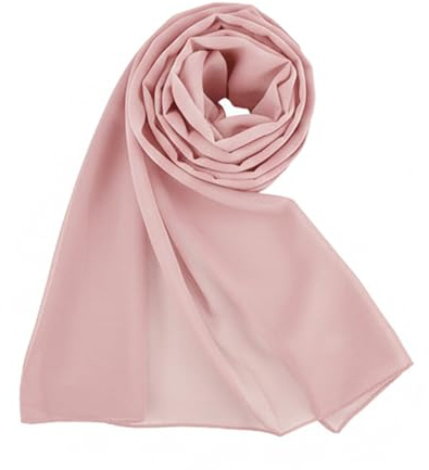 PTJJXA Chiffon Schal Damen, Seidenweiche Chiffon Hijab, Schultertuch Damen Groß Festlich, Stola für Abendkleid, Dünner Schal, Seidenschal Women,Schal Einfarbig, Halstuch Tuch aus Chiffon (Rosa)