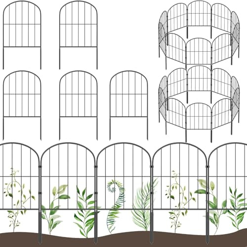 Dekorative Gartenzaun,Garten Tierbarriere Zaun,Rostfreies Metall,60cm (H) X 825cm (L) Gewölbte Zaun,Blocker Zaun für Hunde,Kaninchen,Terrasse,Hof,Landschaftsbau (25 Stück)