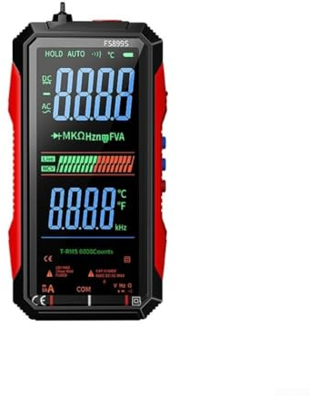 Digital Multimeter Rechargeable, True RMS 6000 Count, USB-C Charging, Data Hold, Backlit Display, for Electrical Testing and Industrial Use(FS899S)