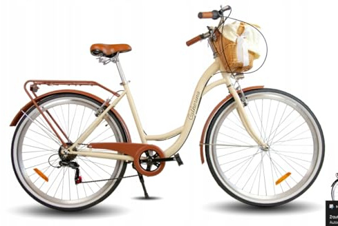BDW - Bike - Fahrrad Damen 28 Zoll - Damenfahrrad - Stadt Hollandrad mit 7 Gängen, Komfortsattel und Korb für Alltag, Arbeit und Freizeit, Catherina 19, Braun