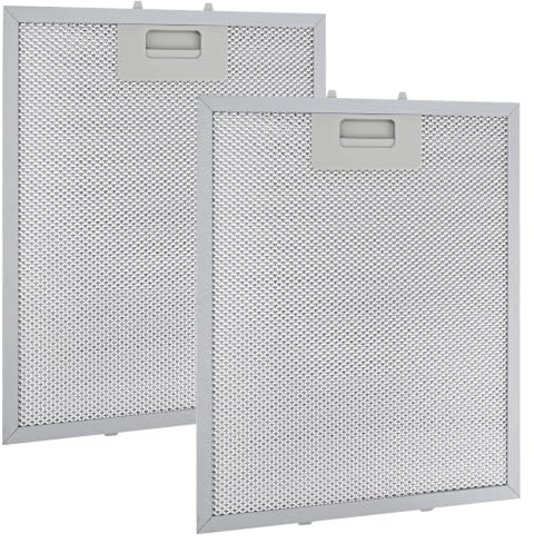 2 pièces Filtre à Graisse Métallique, Filtre Hotte 32cm x 26cm Aluminium Lavables Grille Universelle Filtre Hotte, pour Hottes Aspirantes de Nombreuses Grandes Marques