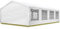 TOOLPORT Partyzelt Pavillon 5x8 m in weiß PE Plane 350 N Wasserdicht UV Schutz Festzelt Gartenzelt