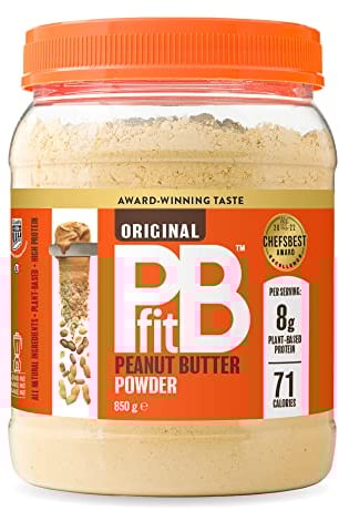 PBfit Peanut Butter Powder - Gluten Free, High Protein, 87% Less Fat, Natural Nut Butter Spread - Powdered Peanut Butter from Real Roasted Pressed Peanuts - 850g