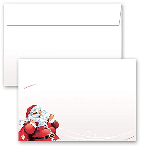 Briefumschläge Nikolaus, BRIEF AN DEN WEIHNACHTSMANN 10 Briefumschläge DIN C6 (162x114 mm) | Paper-Media