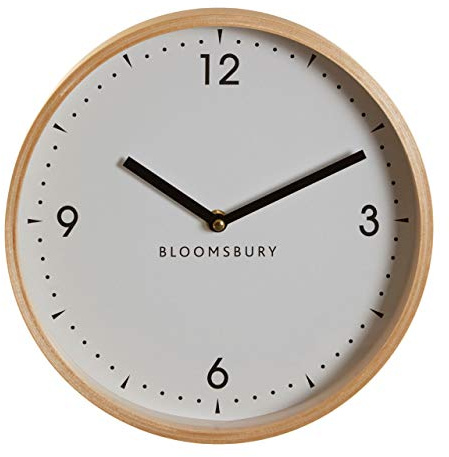 Premier Vitus Wall Clock, White/Wood