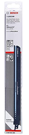 Bosch Professional 10 Stück Säbelsägeblatt S 1255 CHM Endurance for Heavy Metal (für Metall, 300 x 25 x 1,25 mm, Zubehör Säbelsäge)