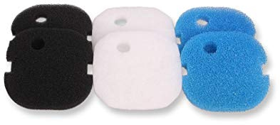 INGVIEE Filtereinsätze aus Schaumstoff für AquaOne Aqua One AQUIS 700/750 und 500/550 (2 x weiße Wollpads, 2 x Schwarze feine und 2 x grobe Blaue)