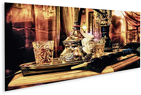 islandburner Tableau sur Toile Service à thé Arabe narguilé, décoration Arabe, Centre-Ville de Grenade, Espagne Cadre Affiche Poster Murale Tableaux