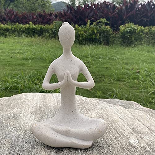 Echainstar Yoga-Figur Ornament für Zuhause, Zen Buddhistische Namaste Yoga Statue Skulptur Indoor & Outdoor Dekor für Geburtstag Muttertag