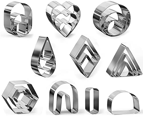 Polymer Clay Cutters Ausstecher Mini 24 Stück Edelstahl Polymer Clay Schmuckherstellung Ausstechformen Set DIY Tools für Keks Plätzchen Tortendekorationen Schmuckwerkzeuge