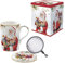 Easy Life COFFRET TISANIERE 35CL EN PORCELAINE AVEC FILTRE INOX SANTA IS COMING