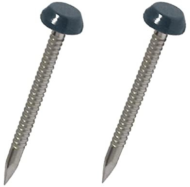 HomeSmart 50 Pack 40mm Anthracite Grey UPVC Poly Top Pins Nails | UV Resistant Stainless Steel Plastic Headed Polypins for Durable and Weatherproof Fixing of Soffits, Fascias, and Roofline Trims