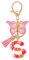 MWOOT Letter Keychain Initiale Buchstaben-Schlüsselanhänger,Alphabet Harz Blume Key Chain mit Schmetterling Quaste Anhänger Handtasche Geldbörse Charm,Rosa Blütenblatt Keyring für Frauen Mädchen(S)