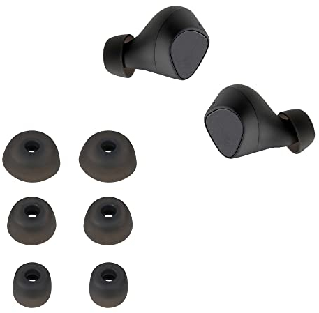kwmobile 6x Replacement Ear Tips Compatible with Jabra Elite 3 - Silicone Tips for Earphones - Black
