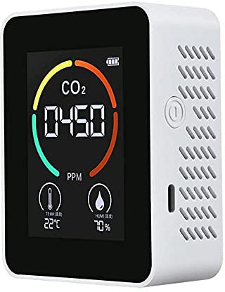 Graootoly Temperature & Humidity Meter, Air Quality Monitor, CO2 Detector, 3-en-1 Digital Air Contamination Carbon Dioxide Detector A