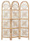 Beliani Raumteiler aus Rattan natürlich/beige 137 x 180 cm 3-teilig Paravent Pomezia
