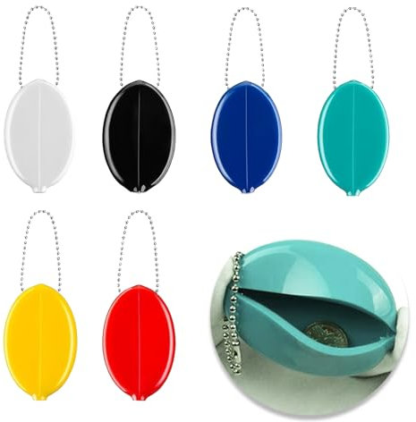 ZALHIN Portamonete in Gomma 6 Pezzi di Portamonete Ovale Supporto Gelatina in PVC Impermeabili Portamonete per Monete Portamonete Colorato