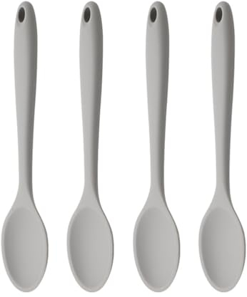 MAGICLULU 4 Stück Löffel aus Silikon kinder löffel kinderlöffel rutschfester greifdorn greyb Non- Stick- Mischl?ffel Honigl?ffel Mehrzweck Esslöffel Brühe Kaffeelöffel Vorspeise Kieselgel