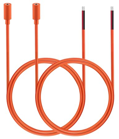 Tonton 1M DC Strom Pigtail Kabel 2PACK, DC 5,5MM x 2,1MM Buchse zu offenen Kabelenden, Buchse auf blankes Drahtende Stromkabel für DIY Reparaturkabel, Überwachungskamera, DVR, LED-Streifen (Buchse)