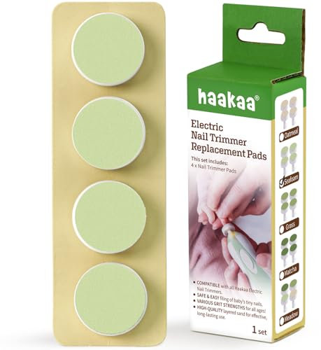 haakaa Electric Nail Trimmer Replacement Pads Baby Nail Trimmer Heads Compatible with All haakaa Nail Trimmers, Suitable for 3-6 Months, Seafoam