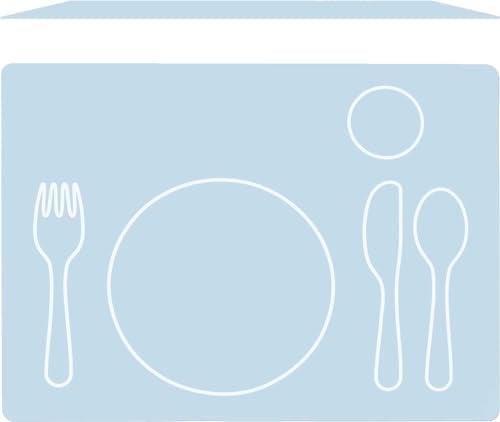 Montessori Silikon Tischset für Kinder - Platzset - abwaschbar (Babyblau, 40x30cm)