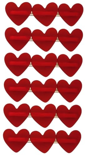 FRCOLOR 6 Pz Tornante Forcine Per Clip a Cuore Per Forcine a Cuore Mollette a Morsetto Fermaglio a Cuore Rosso Spezzati Plastica Clip a Coccodrillo Ragazza