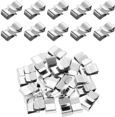 Sliverdew Silver Metal Cable Clips, Pack of 25, Galvanised, Anti-Rust, Wire Clamps for Cable Management