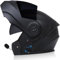 ZHTBATE Modulable Casque Flip-Up Bluetooth ECE Homologué Moto IntéGré Casque avec Double Visière Casque Moto Intégral Casque Scooter Moto Anti-BuéE Double Miroir Homme Femme Anti-Collision Casque