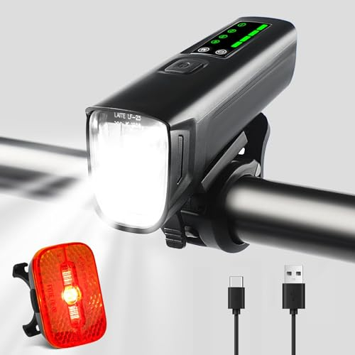 BOFFOX Fahrradlicht Set Led Beleuchtung: Frontlichter und Rücklicht Fahrrad Licht - USB Aufladung LED Licht 100LUX - StVZO Zugelassen