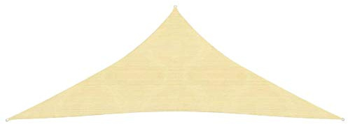 Homgoday Sonnensegel HDPE, dreieckig, 3,6 x 3,6 x 3,6 m, Beige, Möbel, Outdoor-Zelt für Privatsphäre, Markise für Garten, Balkon, Sonnensegel für den Außenbereich, Seitenmarkise für Terrasse im Freien
