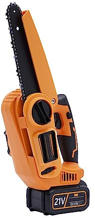 Brushless Mini Chainsaw for Efficient Cutting Tasks - for Gardeners and Lumberjacks - 800W Power, 16cm Cutting Diameter Includes 21V Lithium Battery and Charger
