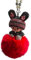 Monchichi Kiki Porte-clés en cristal et diamant avec peluche, 0, taille unique-Rouge