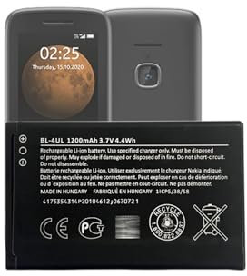 MUKUZI Batterie compatible avec No-kia Mi-crosoft Lumia 3310 225 500 230 Alta 1200 mAh (remplacement pour BL-4UL)