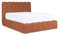MEBLINI Carlos Polsterbett 120x200 mit Lattenrost - Bubble Bett - Cloud Bett - Marshmallow Bed - Kopfteil Bett mit Stauraum - Betten - 120x200 - Orange Boucle ohne Matratze