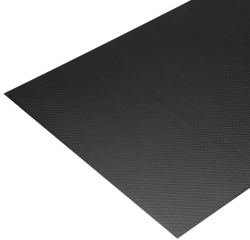 sourcing map 1 hoja de fibra de carbono de 500 x 400 x 1 mm, acabado mate, pultruida, diagonal, placa de panel de fibra de carbono para cometas y aviones RC