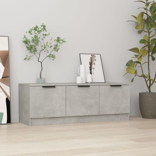 puraday Mobile per TV, soggiorno, materiale in legno, 102 x 35 x 36,5 cm, grigio cemento, resistente all'umidità, sala da pranzo, stereo classico, TV mobile