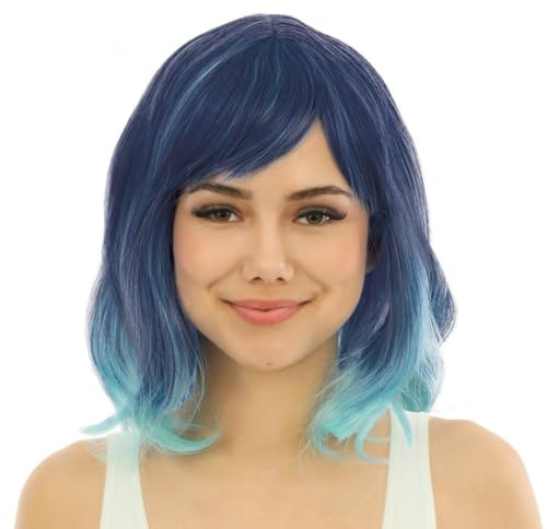 Perücke für Damen blau - Blau - Einheitsgröße