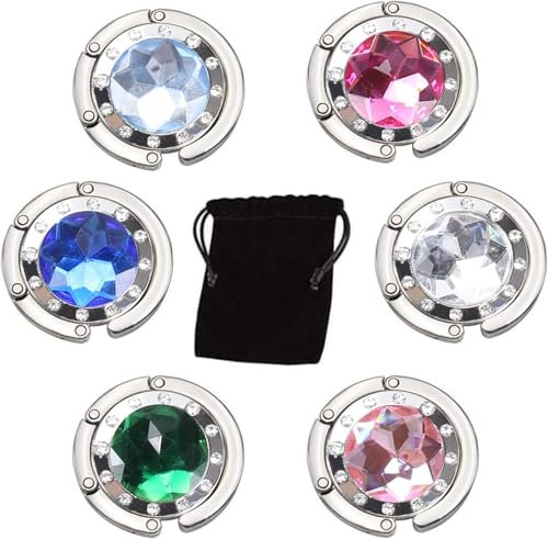 Taschenhalter für Tisch, 6 Stück Faltbare Antirutsch Handtaschenhalter Tisch Haken, Taschen Aufhänger, Taschenhaken Set Geschenkidee Gadgets für Frauen