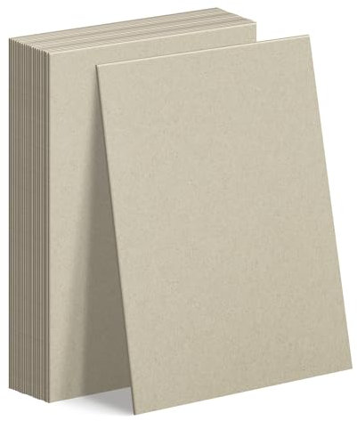 AUEAR, Spanplattenbögen, 12,7 x 17,8 cm, 50 pt dick, für Scrapbooking, Spanplatten, Buchbinder, Pappkarton für Bastelprojekte, Grau, 20 Stück