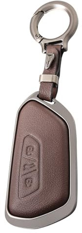 OFFCURVE Schlüsselhülle Leder Zinklegierung, Autoschlüssel Hülle mit Schlüsselanhänger Passt für VW Volkswagen Golf 8 ID.3 ID.4 Seat Leon MK4 Tarraco Ateca Skoda Octavia Cupra Formentor Born