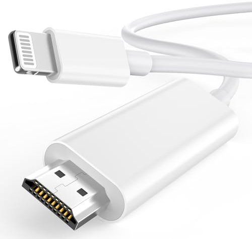 [Certifié Apple MFi] Câble adaptateur Lightning vers HDMI Apple pour iPhone vers TV, adaptateur AV numérique 1080p Connecteur de synchronisation d'écran compatible avec iPhone 14 13 12 11 Pro Max XS