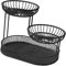 KESOTO de 3 niveles, cesta de almacenamiento de alambre de metal, gran capacidad, cesta de pan, rejilla para verduras, soporte para frutero, Negro
