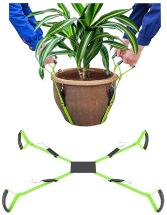 BBpara Topfpflanzenbeweger, Pflanzen-Hebegurte für Blumentöpfe, Pflanzgefäße, Felsen, Bäume, einfaches Anheben und Bewegen Schwerer Gegenstände bis zu 90 kg, mittlere Größe, grün, zum Patent