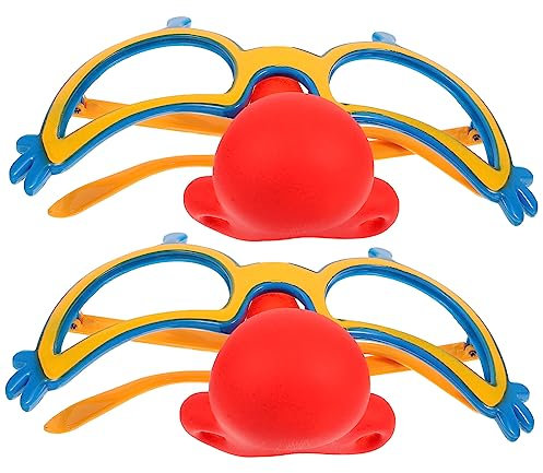 MAGICLULU 2 Stücke Linsen Für Männer Brillen Brille PC Rahmen Clown Brille Mit Nase
