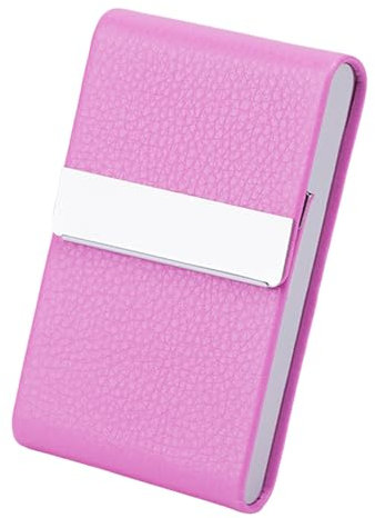 FANSHINUO Porte-cartes de visite en cuir avec boucle en acier inoxydable pour homme et femme, b