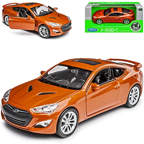 Welly Hyundai Coupe Genesis Orange Ab Facelift 2012 Ab Modell 2008 ca 1/43 1/36-1/46 Modell Auto mit individiuellem Wunschkennzeichen