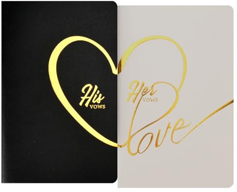 porffitoy Hochzeitsgelübdebücher für Sie und Ihn, personalisiertes Hochzeitsgelübdebuch für Sie und Ihn, weiche Haptik mit Goldfolien-Schriftzug, Hochzeits-Essentials, Hochzeits-Ideen, für Sie und Ihn