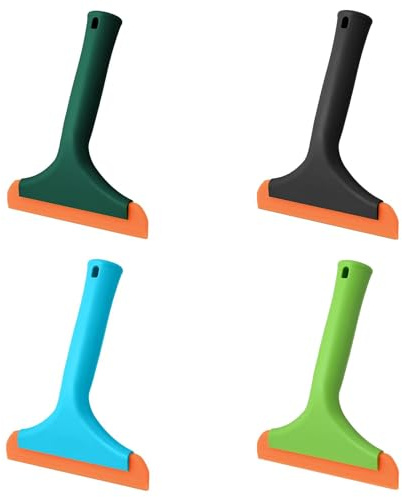 Silikon Fensterabzieher Set 4 Stück, 15cm Breite mit 19cm Griff - Für Auto, Spiegel, Dusche & Küche, Scheibenreiniger für Glas ohne Kratzer